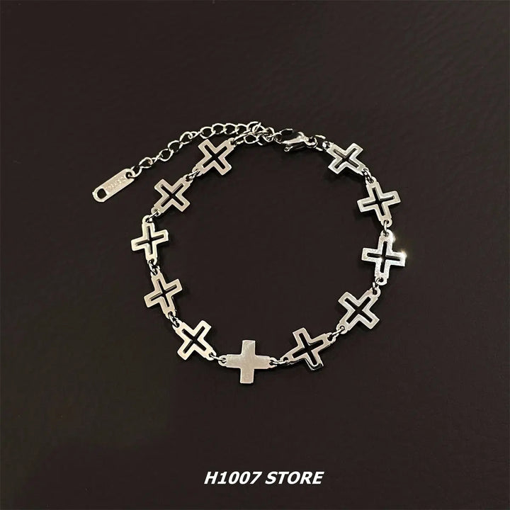 Cross Link Titanium Steel Bracelet