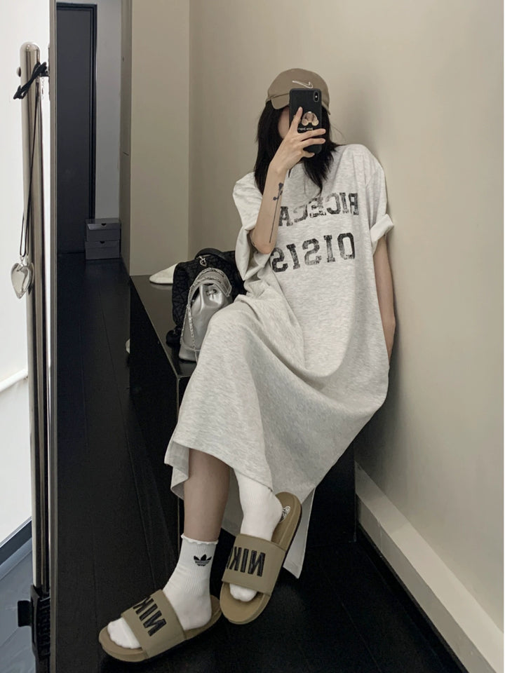 Oversized Knee-Length T-shirt Dress