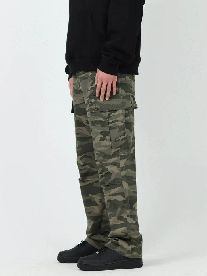 Side Pocket Straight Camouflage Pants-The Korean Fashion