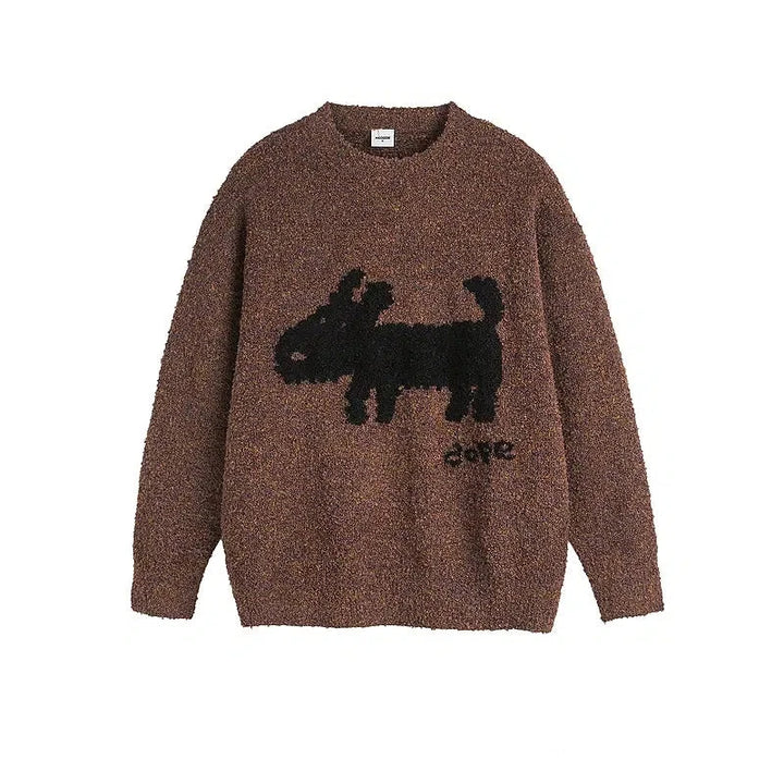 Round Neck Jacquard Knit Sweater