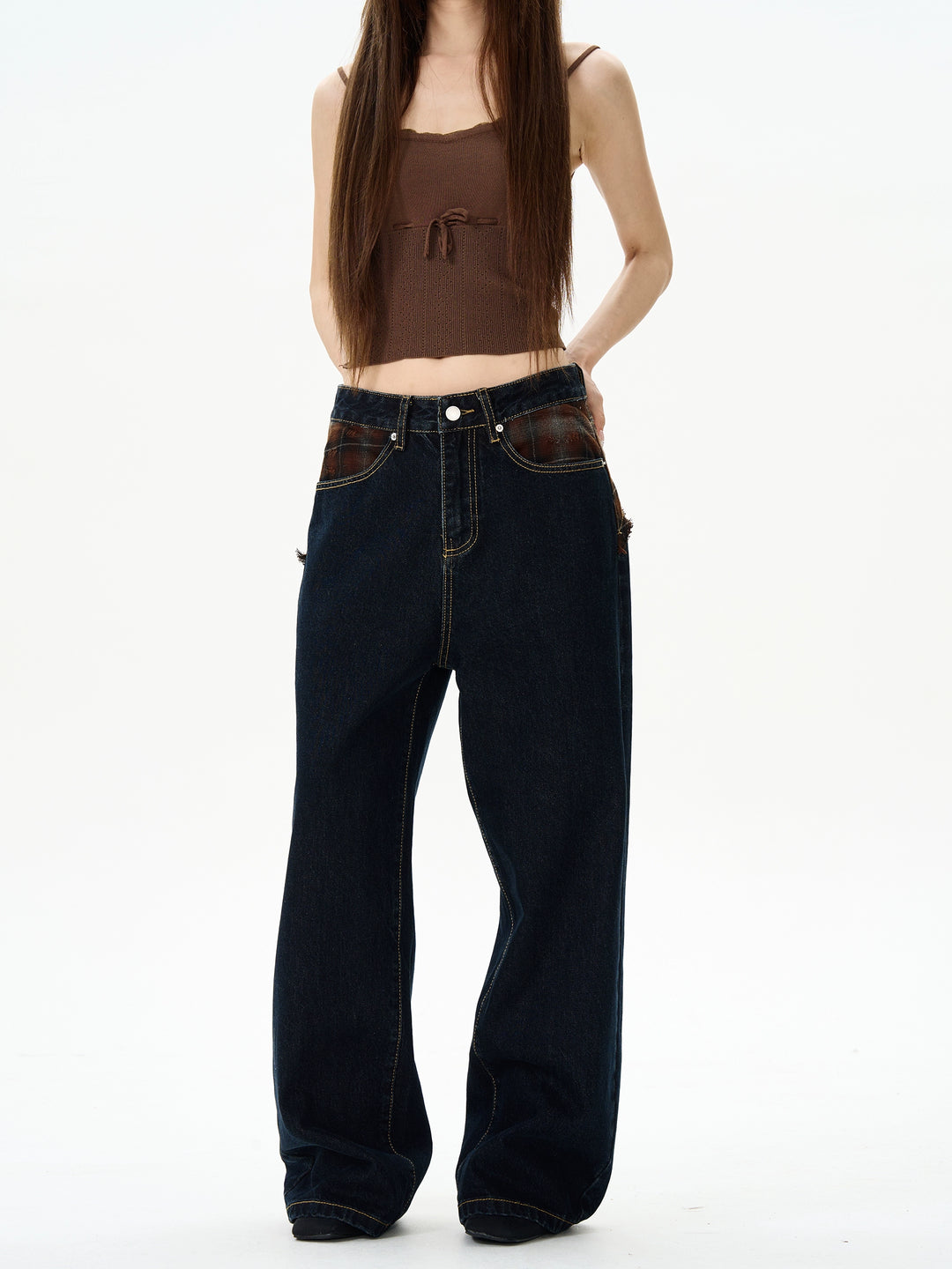 High Waist Straight Leg Jeans