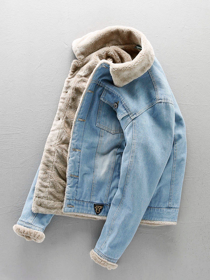 Lambskin Lined Denim Jacket