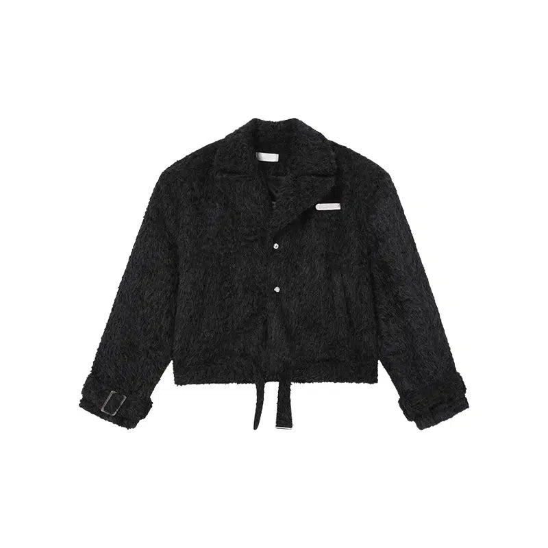 Imitation Mink Woolen Lapel Jacket