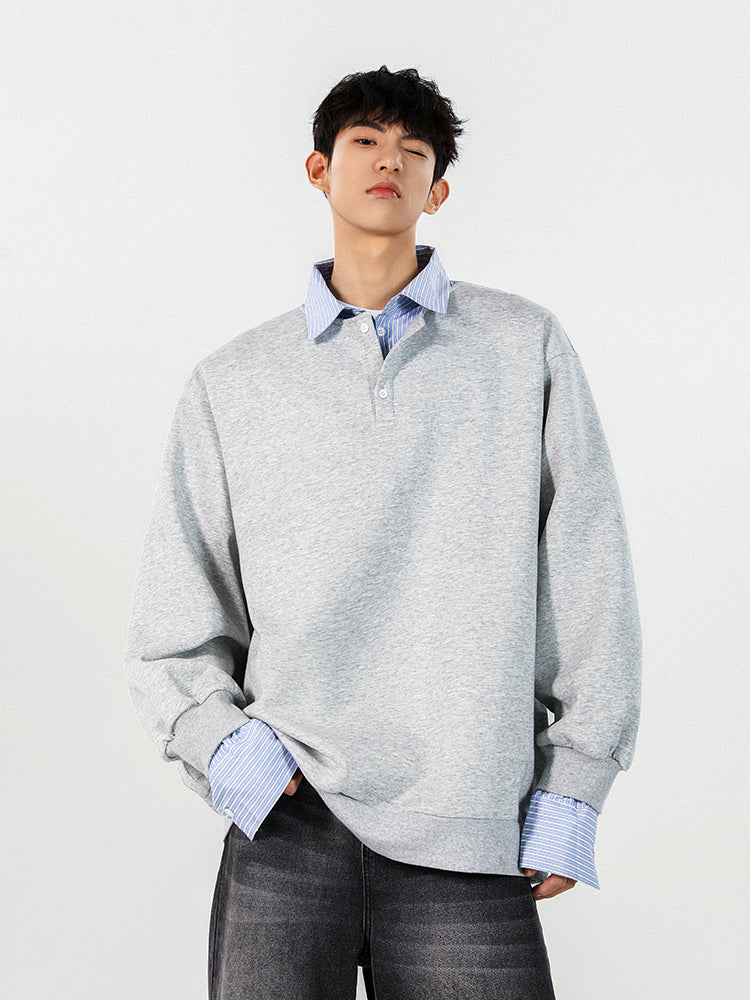 Two-Piece Long-Sleeve Polo Shirt