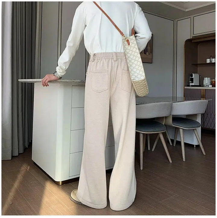 Wide-leg Plus Velvet Straight Pants