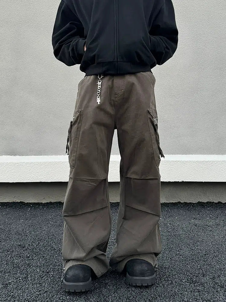 Large Pocket Pleated Cargo Pants