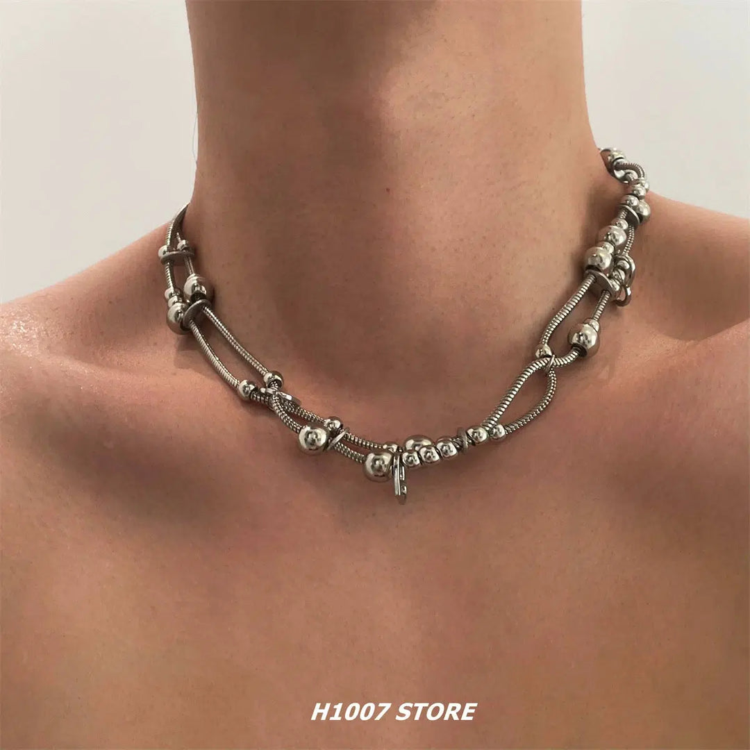 Metal Multi-Layer Snake Chain Necklace