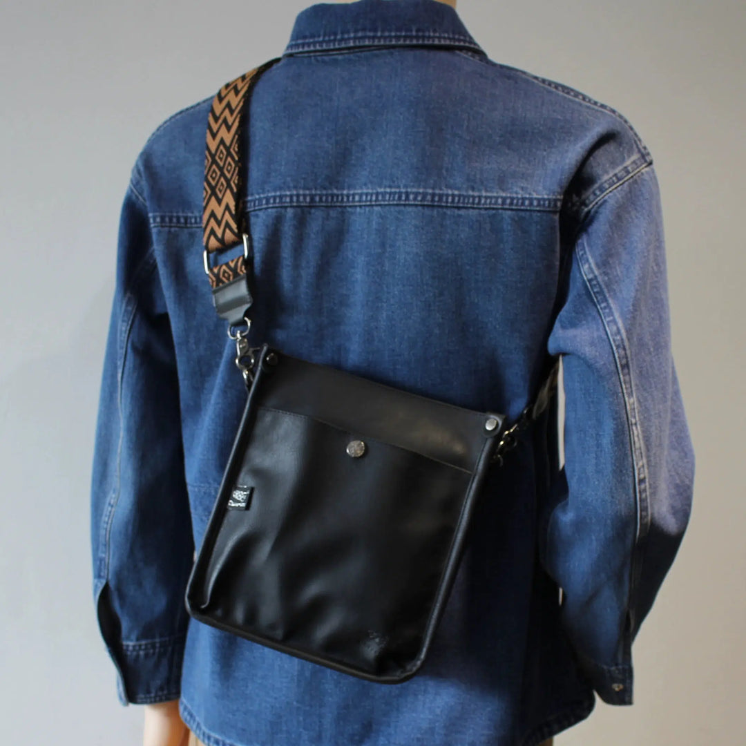 Leather Vertical Shoulder Bag