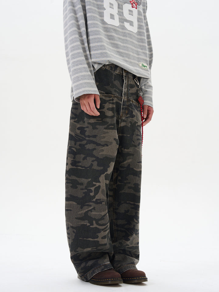 Camouflage Ontwerp Jeans Overalls Broek 