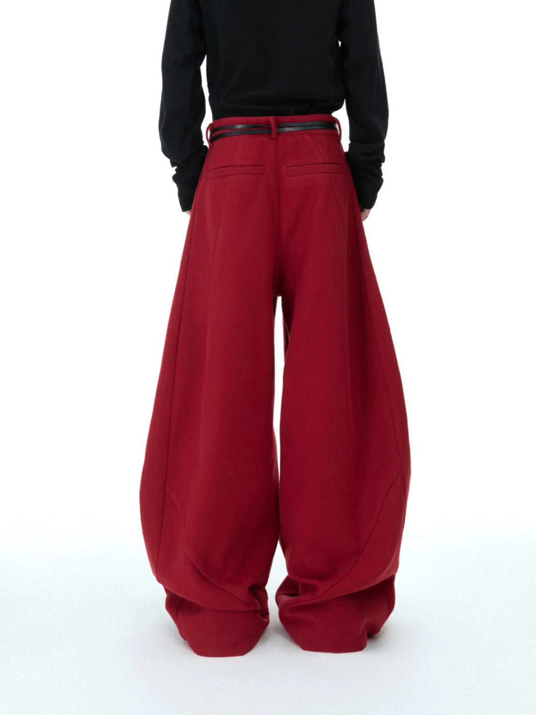 High-waist Wide-leg Pleated Pants