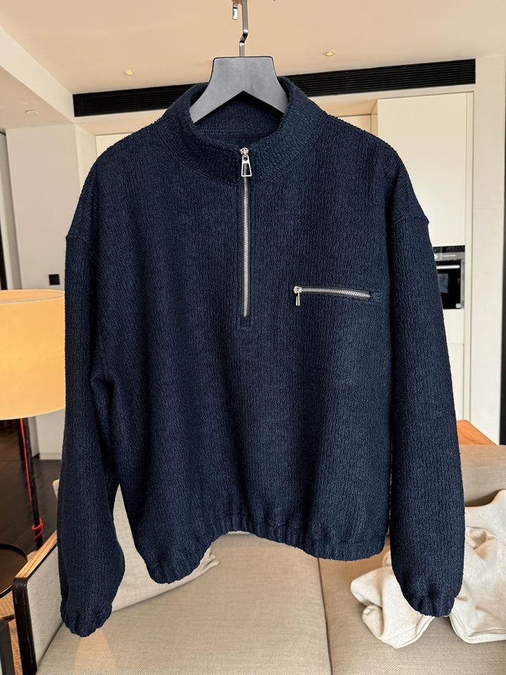 Wool Pullover Jacket with Zip Pockets