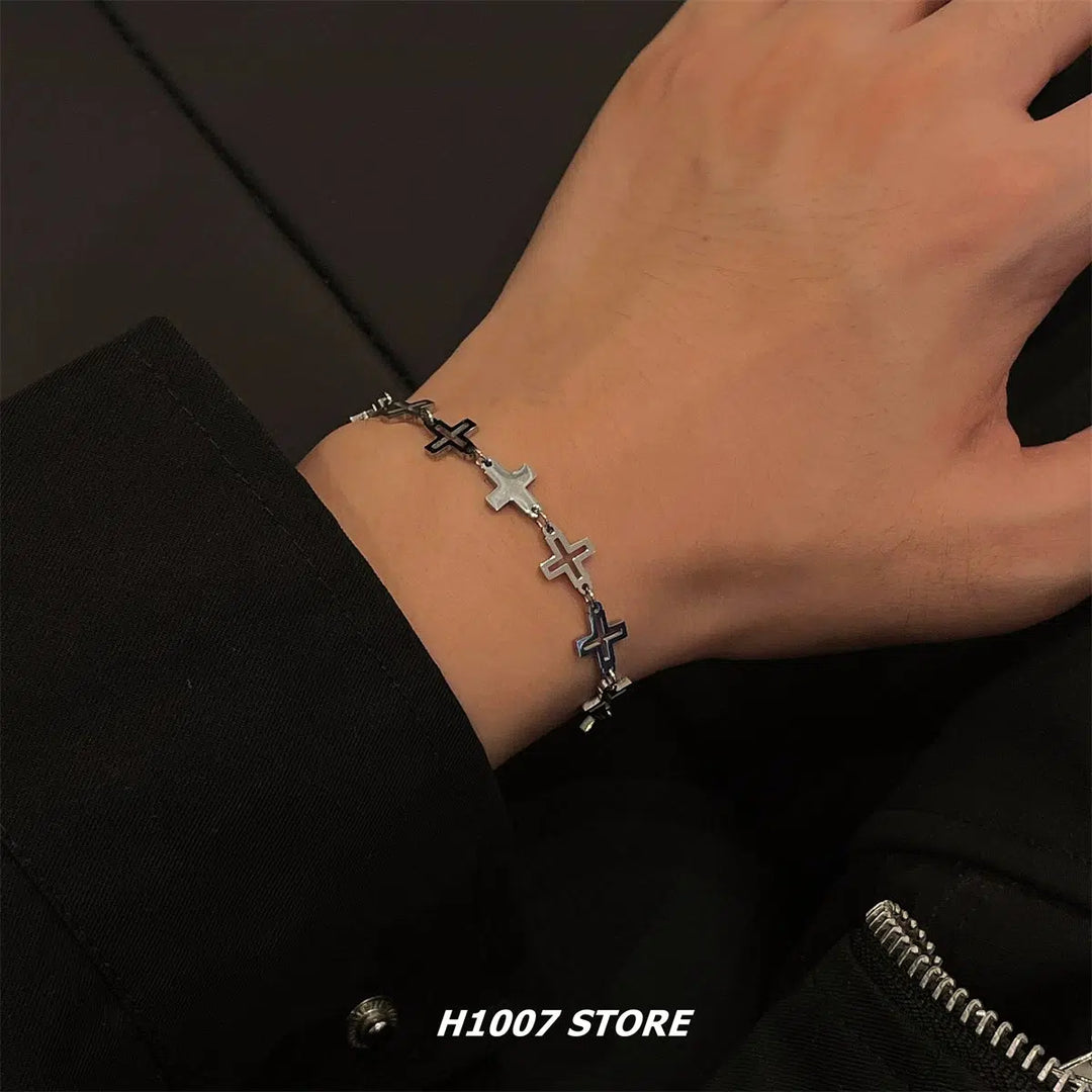 Cross Link Titanium Steel Bracelet