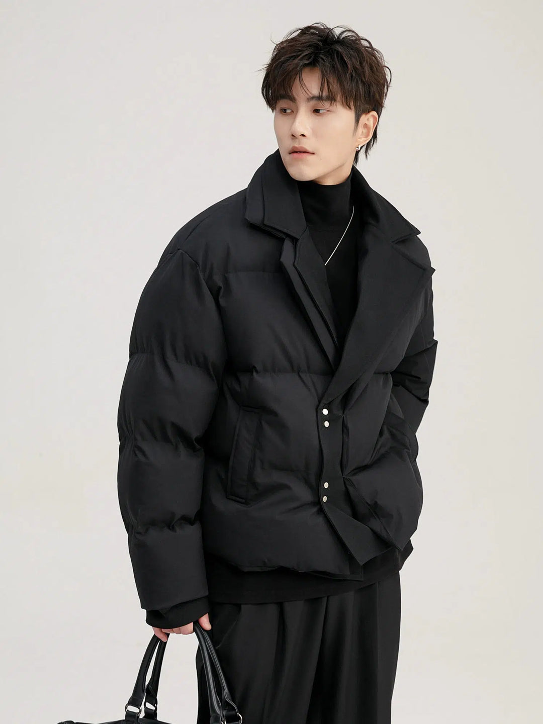 Two-Piece Suit Collar Down Jacket-The Korean Fashion