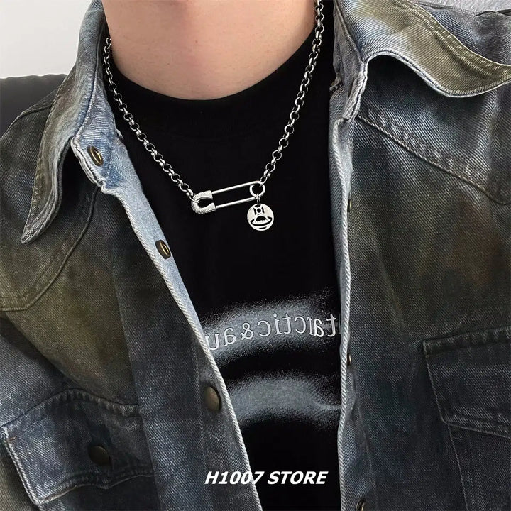 Safety Pin Pendant Necklace