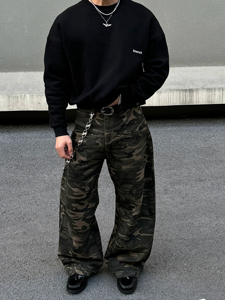 Straight-leg Camouflage Jeans