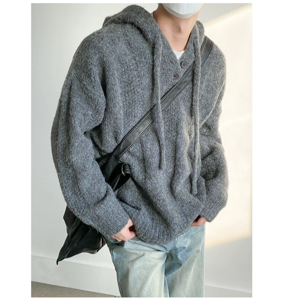 Velvet Hooded Knitwear Sweater