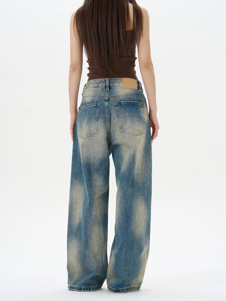 Loose-fit Ink-Splashed Jeans