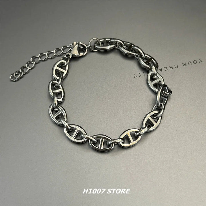 Titanium Steel Chain Link Bracelet