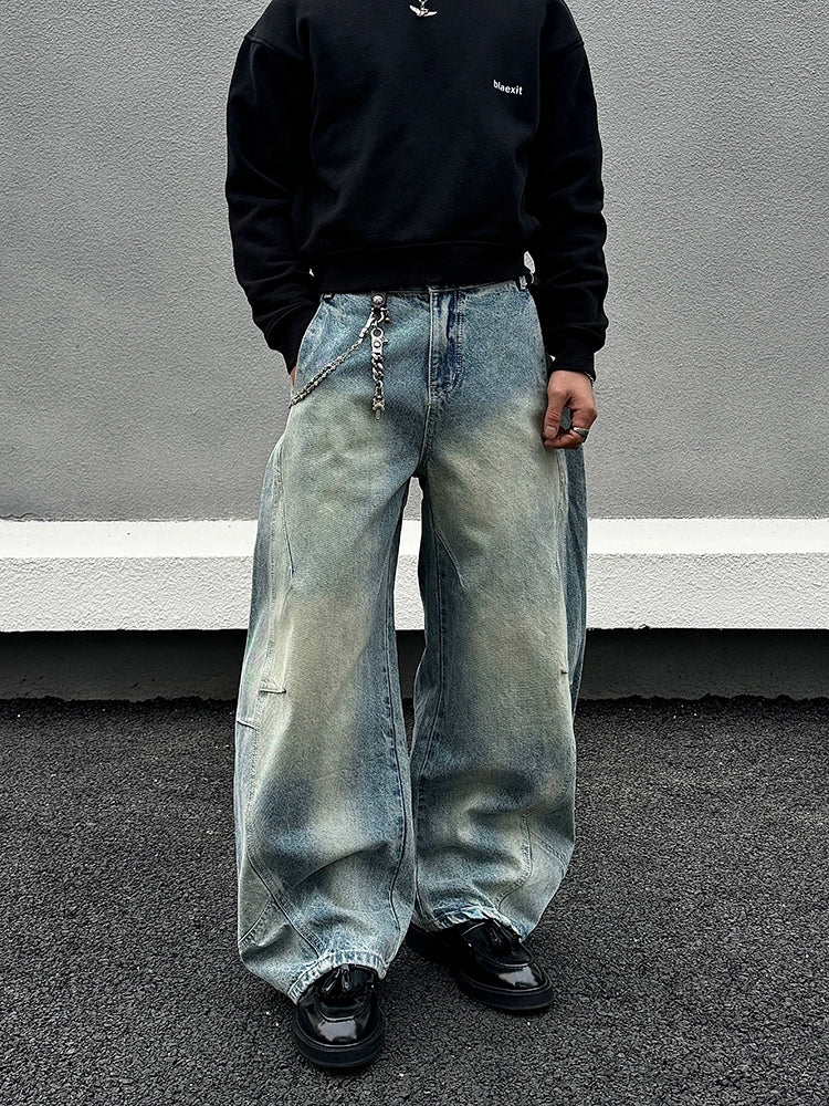 Bredbenede Patchwork Scimitar Jeans 