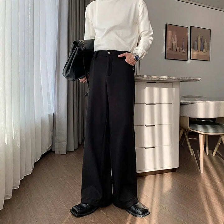 Wide-leg Plus Velvet Straight Pants