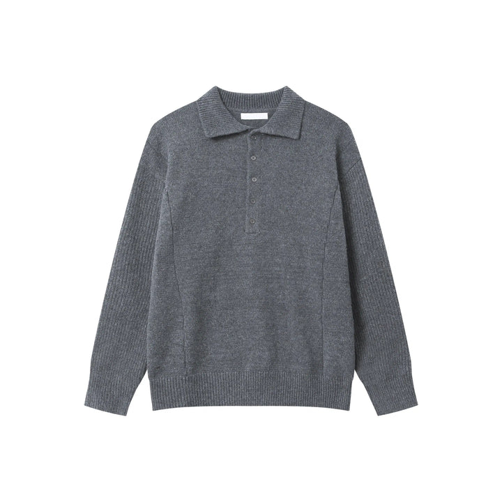 Lapel Wool Knit Pullover Sweater