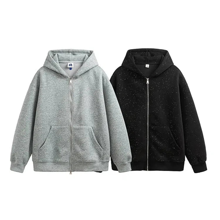 Starry Sky Hooded Cardigan Sweatshirt - Spring Collection-The Korean Fashion