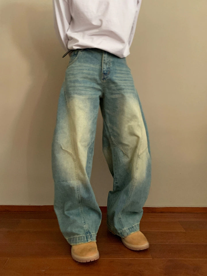 Mud-dyed Wide-leg Jeans