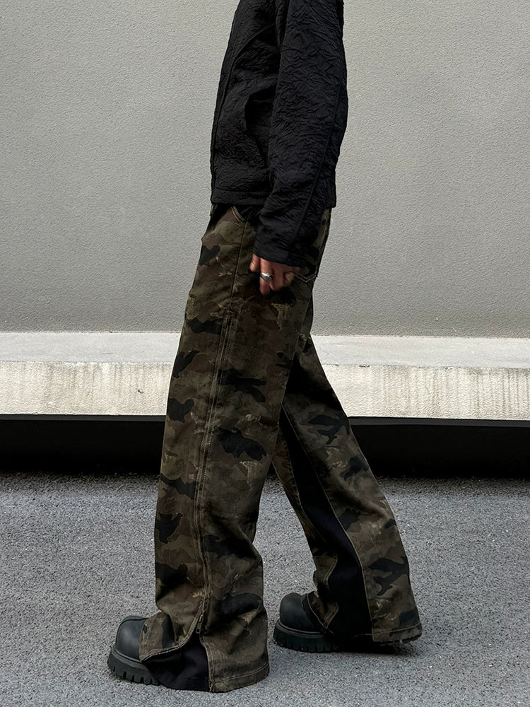 Side Zipper Camouflage Pants