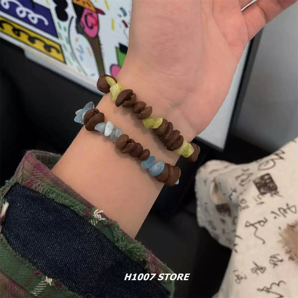 Handmade Coffee Bean Stone Bracelets