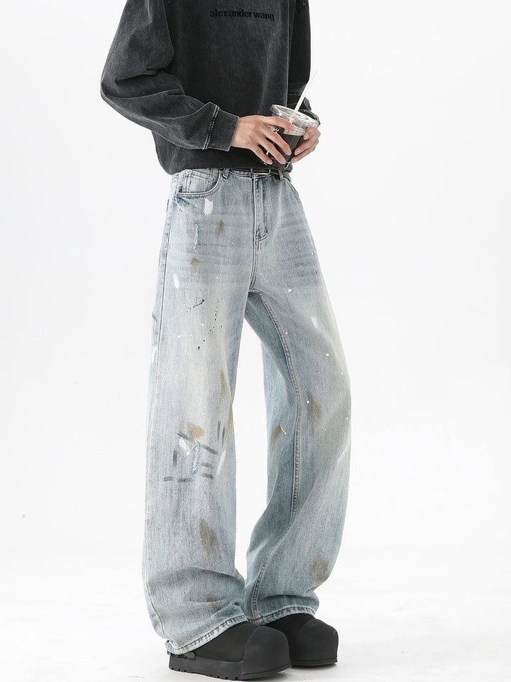 Graffiti Wide-Leg Jeans