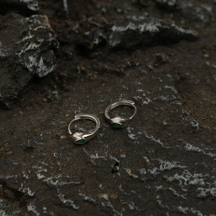 Sterling Silver Snake Hoop Earring