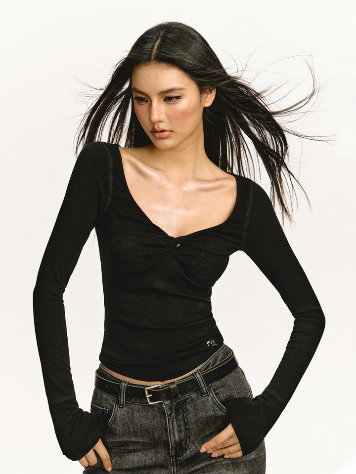 Slim Fit Long-Sleeve Turtleneck Top