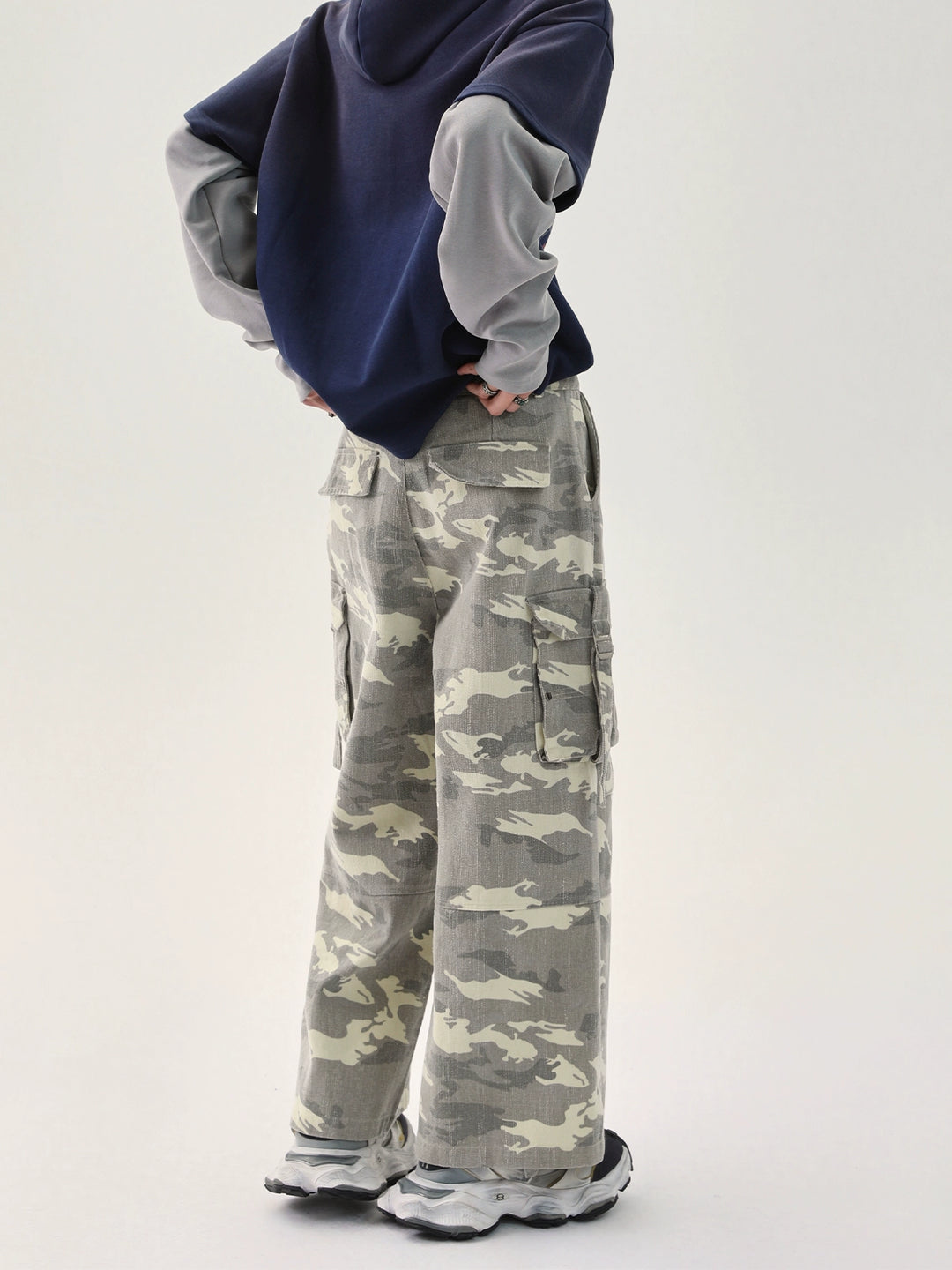 Camouflage Wide Leg Cargo Pants