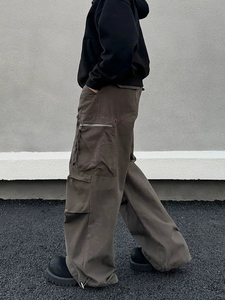 Large Pocket Pleated Cargo Pants