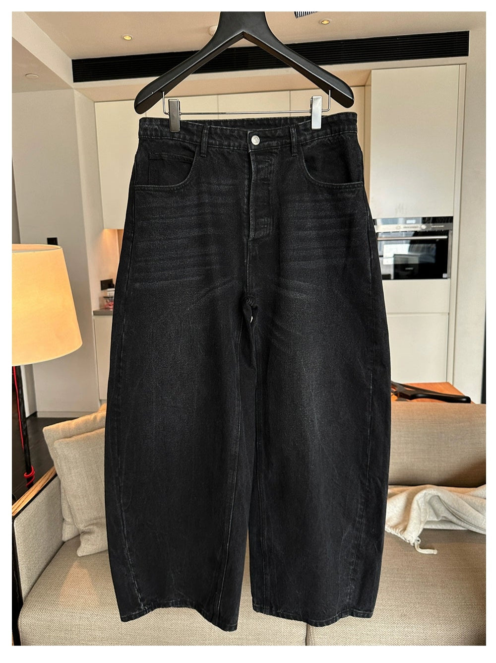 Wide-Leg Denim Pants