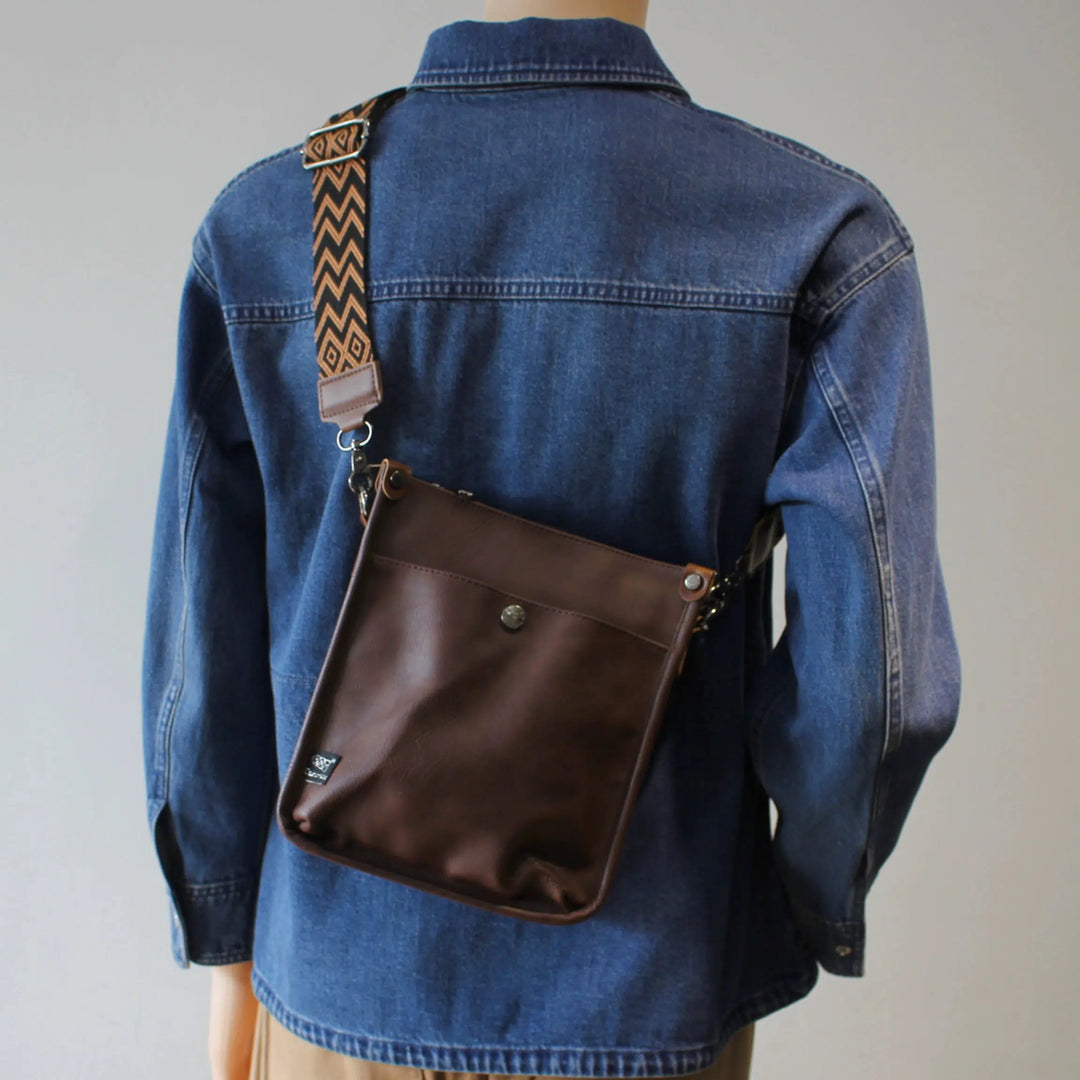 Leather Vertical Shoulder Bag