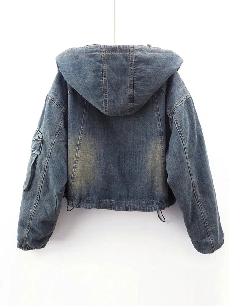 Reversible Velvet-Lined Denim Jacket-The Korean Fashion