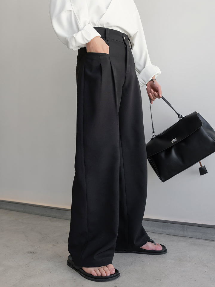 Twill Anti-Wrinkle Wide-Leg Pants