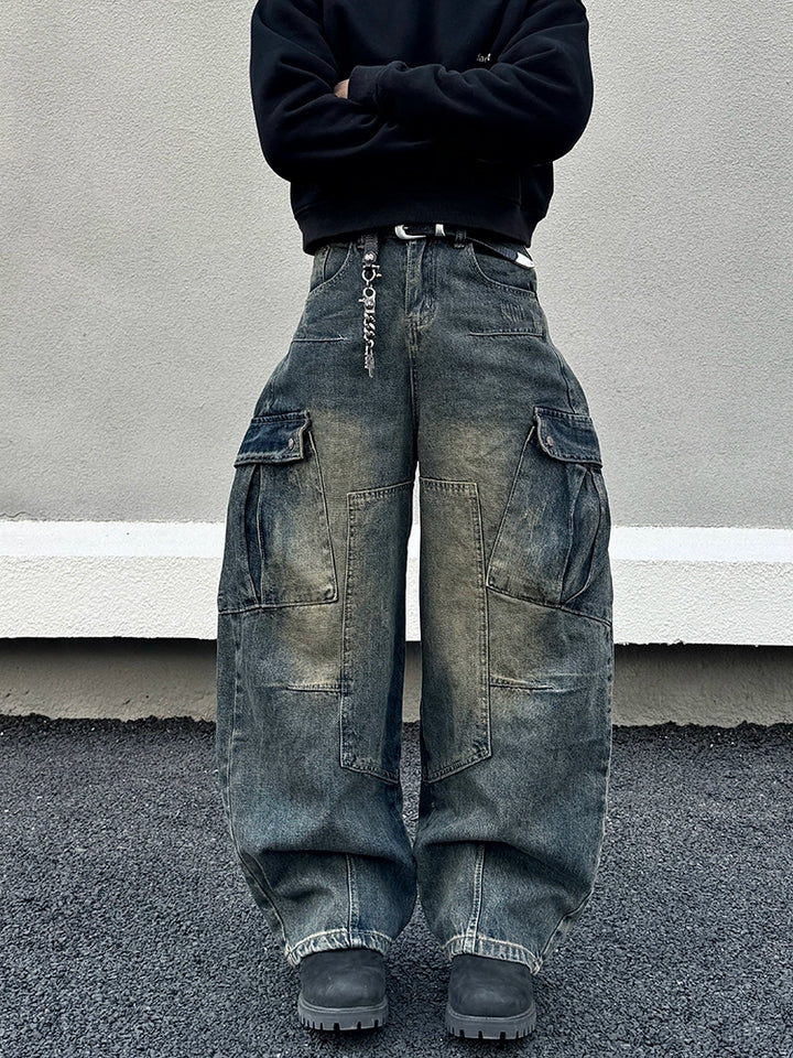 Wide-Leg Multi-Pocket Pants