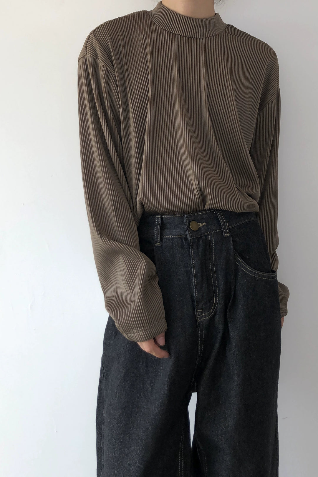 Mock Neck Long Sleeve Pullover