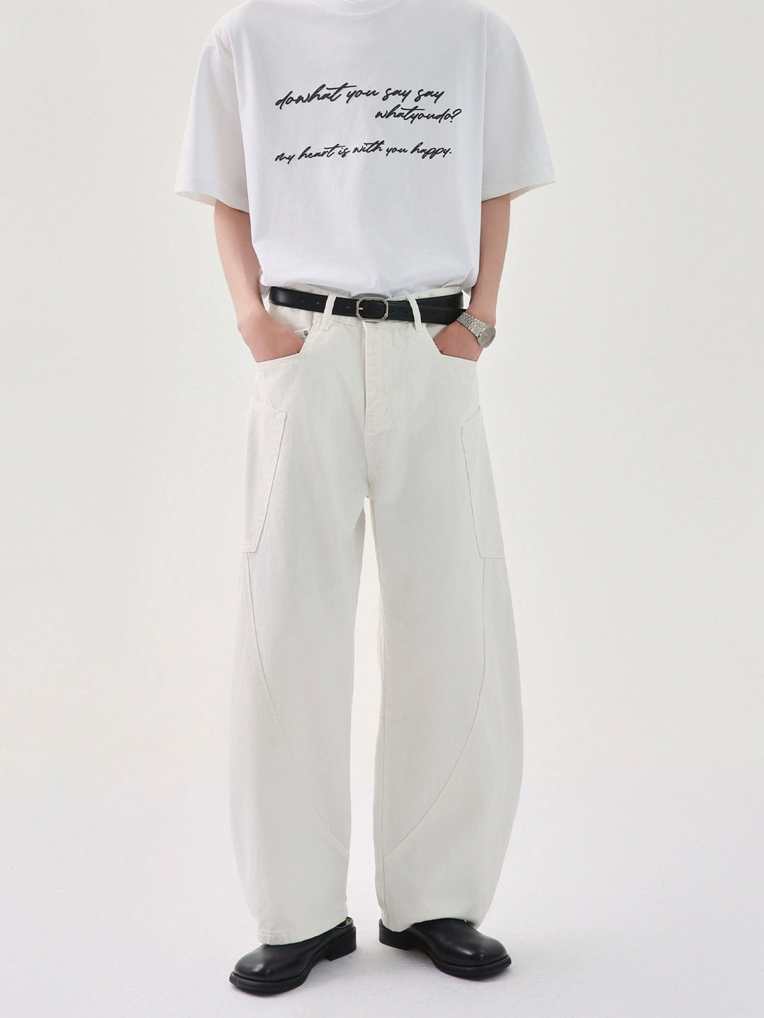 White Loose Fit Pants