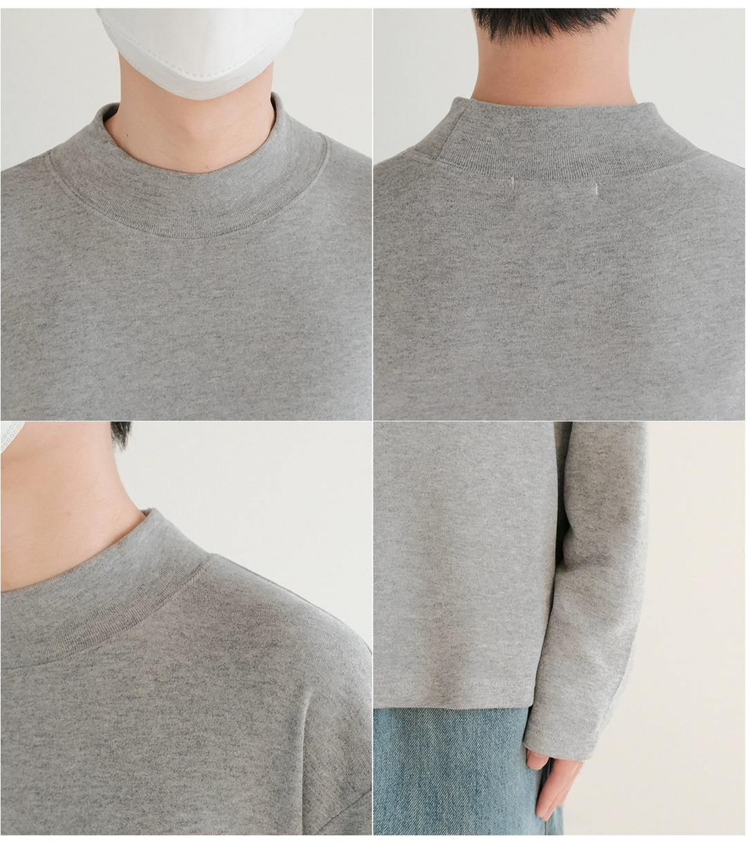 Flannel Half-High Collar Pullover