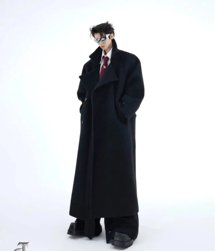 Heavyweight Woolen Knee-Length Coat-The Korean Fashion