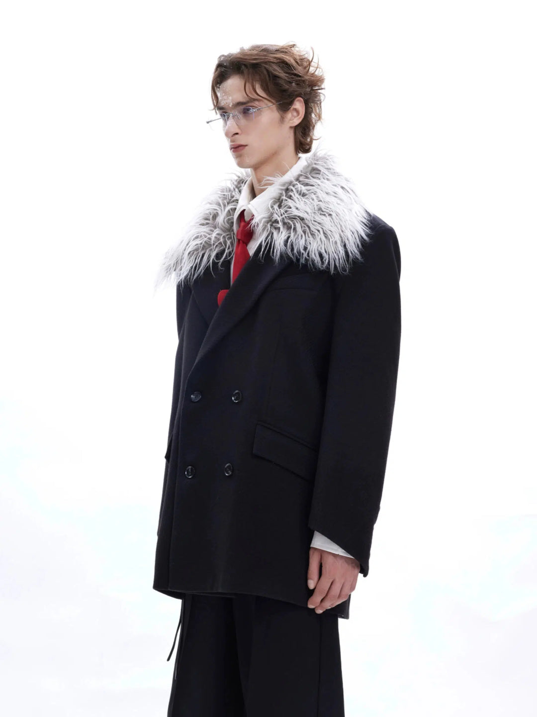 D Twill Fur Collar Suit Jacket-The Korean Fashion