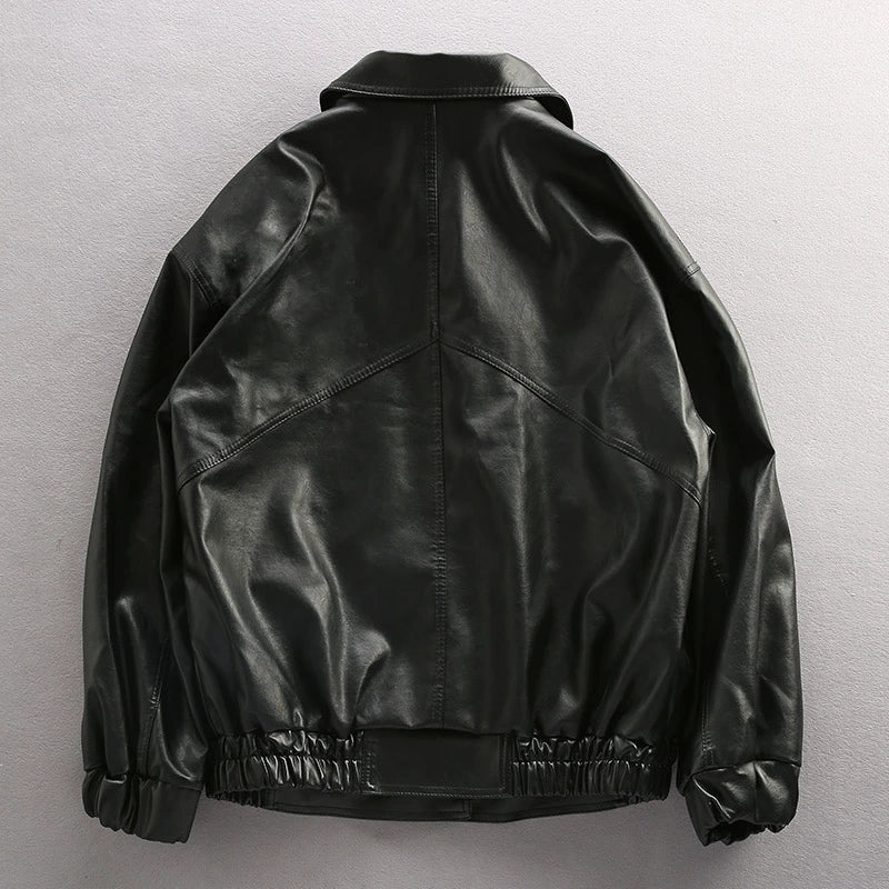 Basic Black PU Leather Jacket