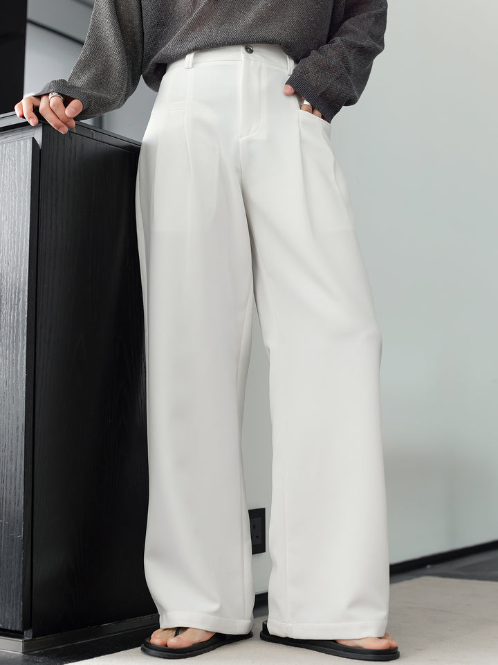 Twill Anti-Wrinkle Wide-Leg Pants