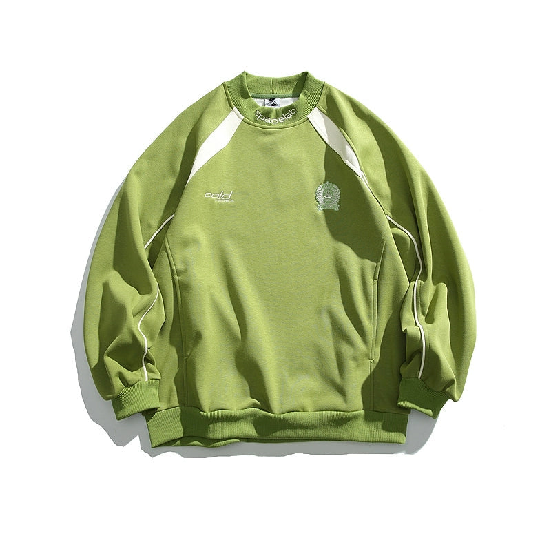 Contrast Color Round Neck Sweatshirt