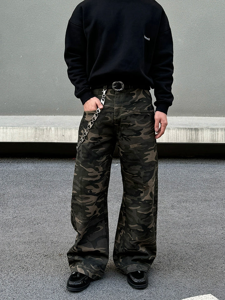 Straight-leg Camouflage Jeans