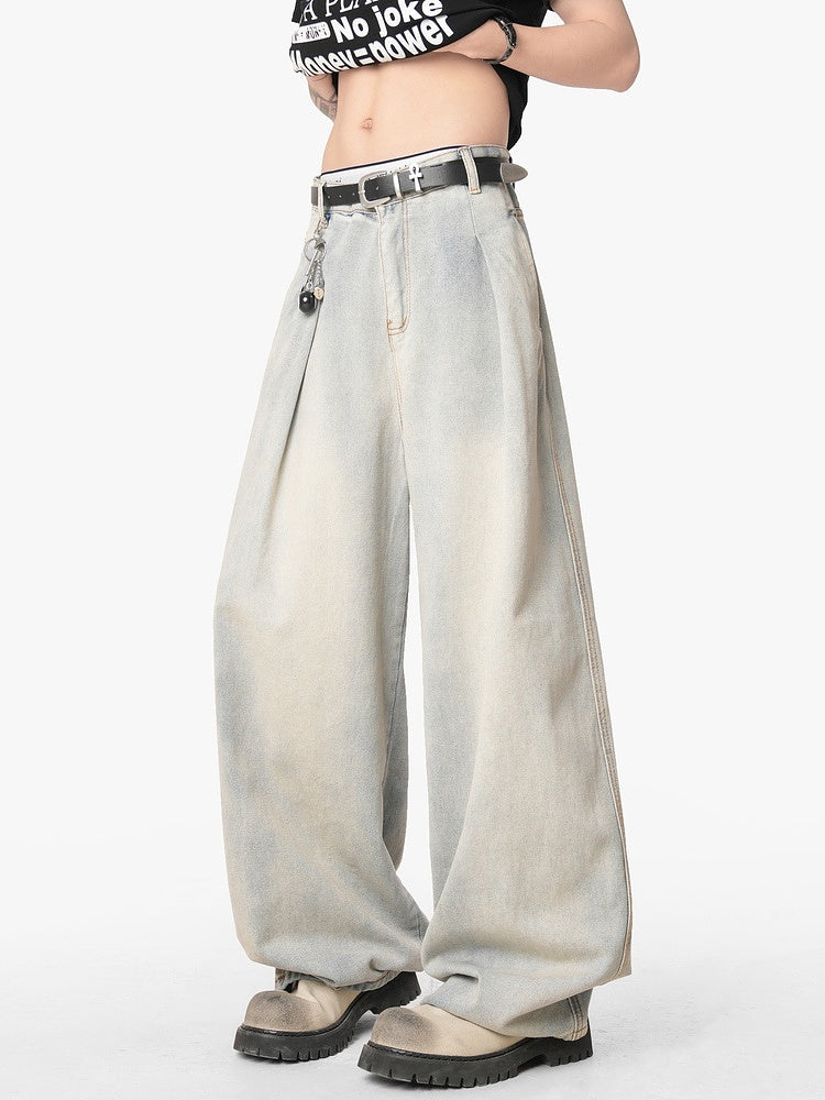 Wide-Leg Denim Pants