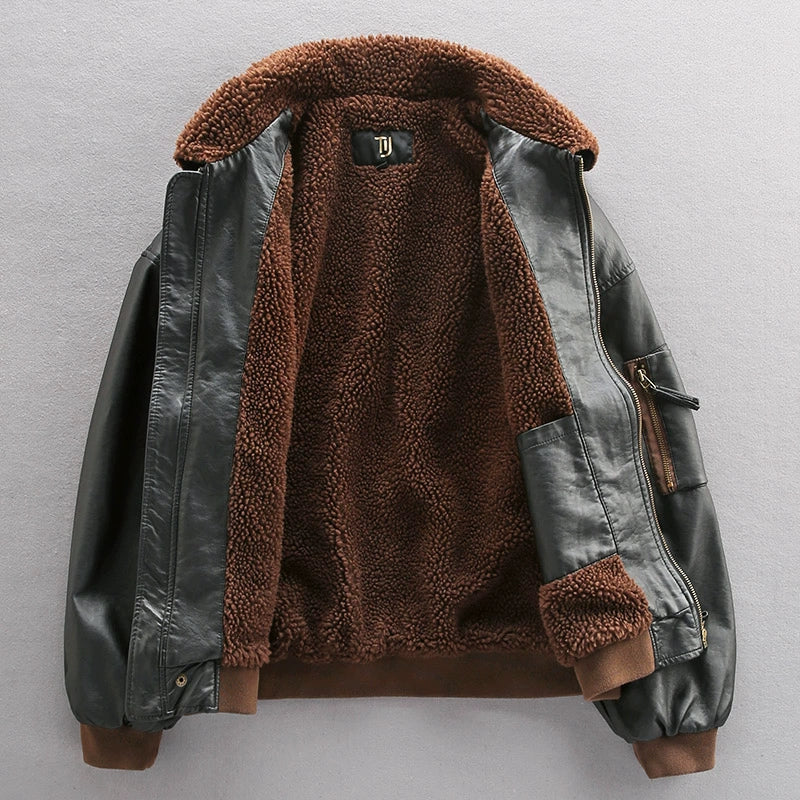 Fur Collar Leather Jacket